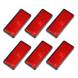 X AUTOHAUX 6 Pcs Rectangular Stick-on Safety Spoke Reflective Self Adhesive Reflector for Gate Posts Cars Trailer Motorcycle Trucks Boat Bicycle Bike Red