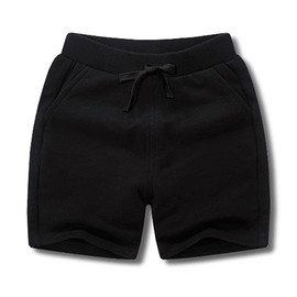 RUKOSU Toddler Baby Boys Shorts Summer Solid Cotton Short for Kids Girls Childrens Sport Jogger Shorts Casual Pants Black 5T