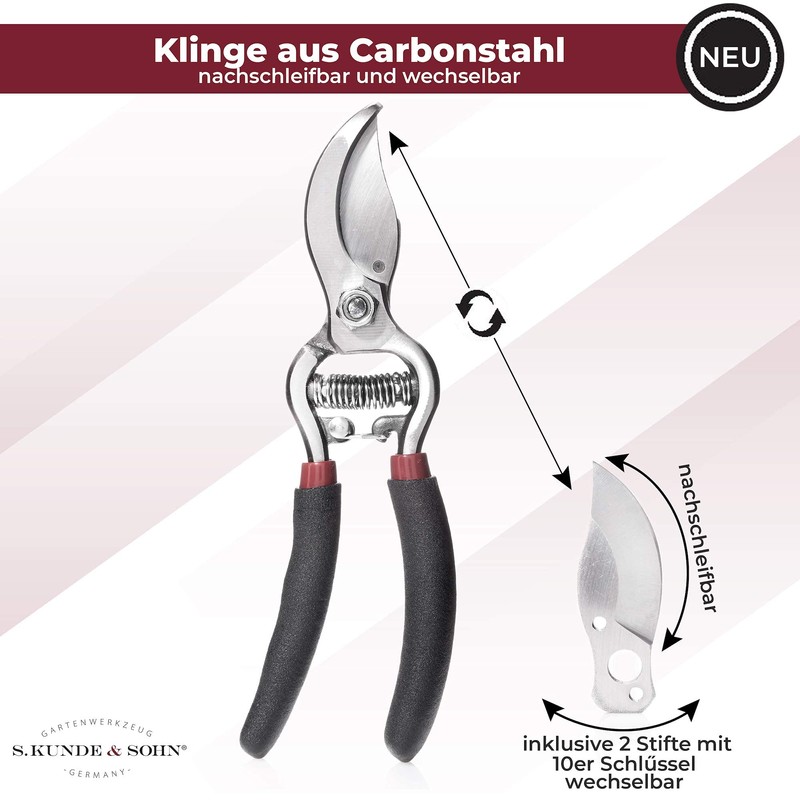 S. Kunde & Sohn Germany The Lightest Forged Secateurs Set
