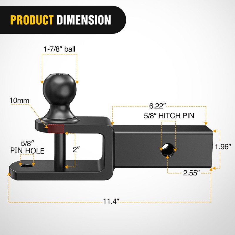 Nilight 3 in 1 ATV UTV Multi Hitch Mount with