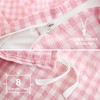 TOCOMOA Pink Gingham Duvet Cover Bedding Set 100% Washed Cotton