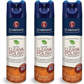 Guardsman 460103AZB Clean & Polish For Wood Furniture-Silicone Free, UV Protection, Woodland Fresh, 12.5 Oz, 3 Count