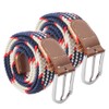 Women Elastic Woven Linen Casual Braided Elastic Belt Multicolor 2