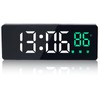 Digital Alarm Clock for Bedrooms - with Temperature, Triple Alarm,