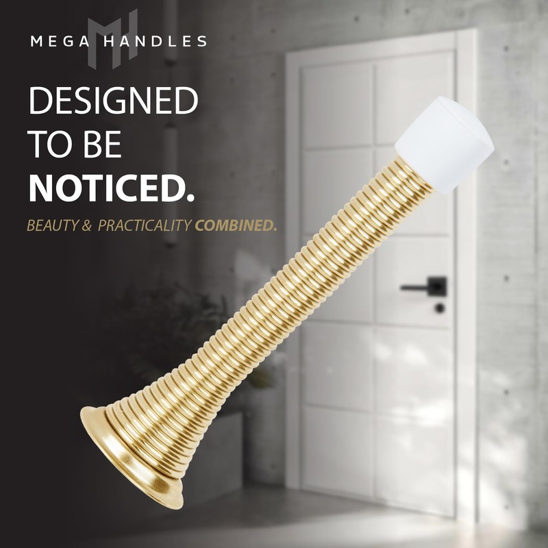 Mega Handles Iron Spring Door Stopper - Flexible Rustproof Heavy