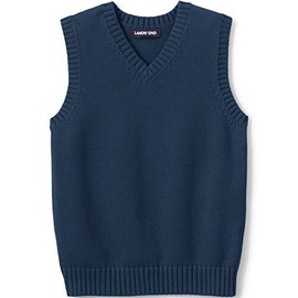 Lands' End Uniform Kids Cotton Modal Vest Classic Navy Kids X-Large