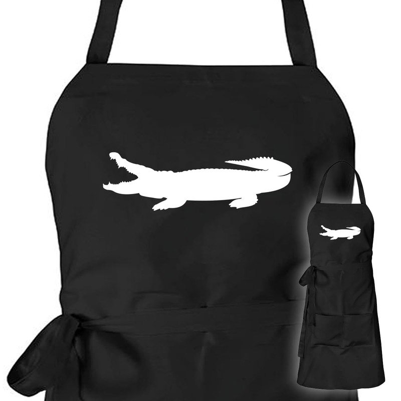 huuraa Apron Crocodile Silhouette Gift Apron Cooking Apron Cotton Crocodile