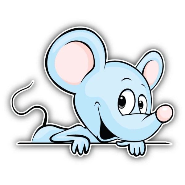 Happy Mouse Car Bumper Sticker Decal 5'' x 4''