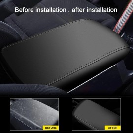 WeBIyds Car Central Storage Lid Armrest Cover Pad Faux Leather For 2013-2018 Toyota RAV4