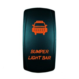 Universal Laser Rocker Switch Backlit LED BUMPER LIGHT BAR for Car Truck Boat ATV UTV 12V Bright Light Powersports (Orange)