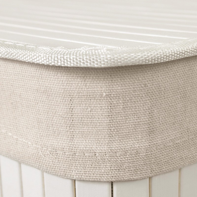 Red Lantern Sentaku Bamboo Laundry Hamper - White