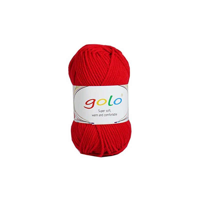 Golo Acrylic Blanket Yarn for Crocheting (50g-1, Red-10)