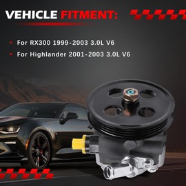 Autodevil 21-5258 Power Steering Pump Fit for RX300 1999-2003 3.0L V6, for Highlander 2001-2003 3.0L V6, Power Assist Pump Replace for 44320-48020, 44320-48030