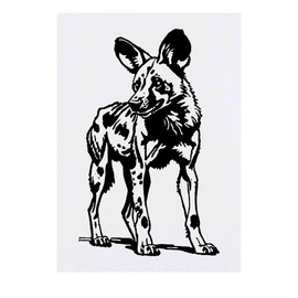'African Wild Dog Standing' Temporary Tattoo - Water Resistant, Skin-Safe, Non-Toxic Transfer (TO00071267)