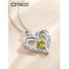 T400 Heart Necklaces for Women 925 Sterling Silver Birthstone Zirconia