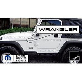 Decal Mods Fender Wrangler Small Side Logo Graphic fits Jeep Wrangler TJ (1997-2006) (Set of 2) SJ3Y2 Black Gloss