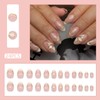 24Pcs French Tip Press on Nails Short Fake Nails Nude