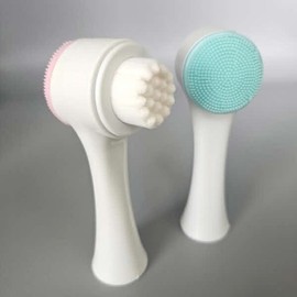 Double-sided Pore Nose Blackhead Face Wash Cleansing Brush - Blue / 양면 모공 코 블랙헤드 세안 클렌징 브러쉬 - 블루
