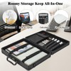 LASUK Aluminum Briefcase, Key Lock Clipboard Storage Box, Lockable Storage