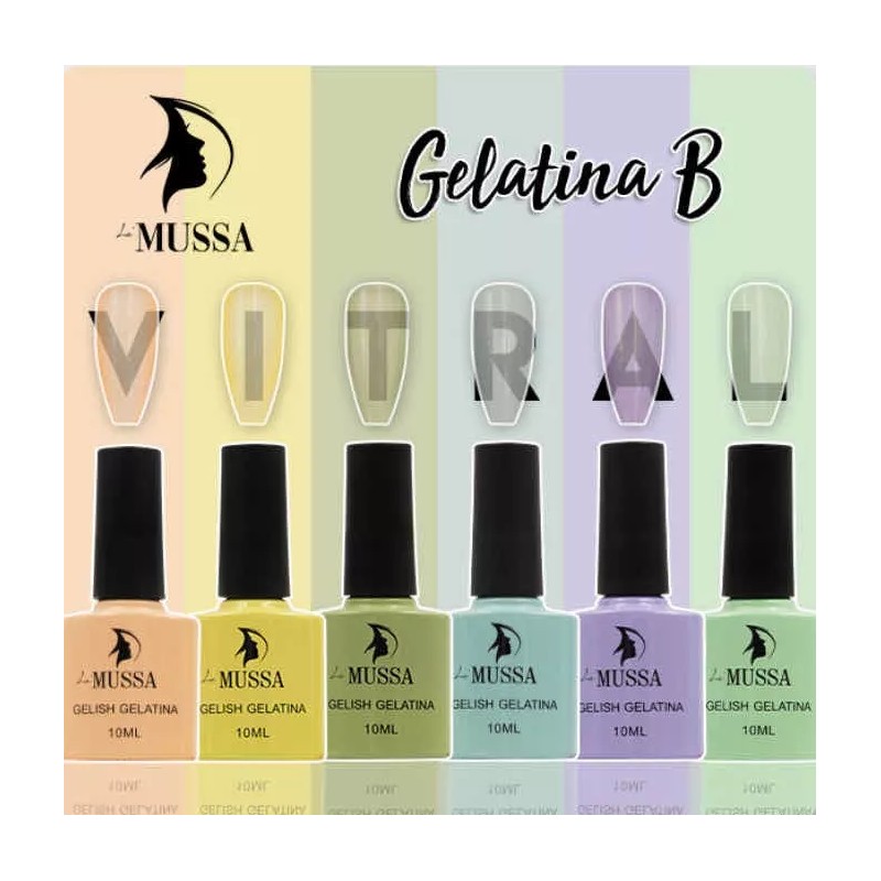 Mussa Gama De Gel Uv Efecto Vitral Gelatina X 6