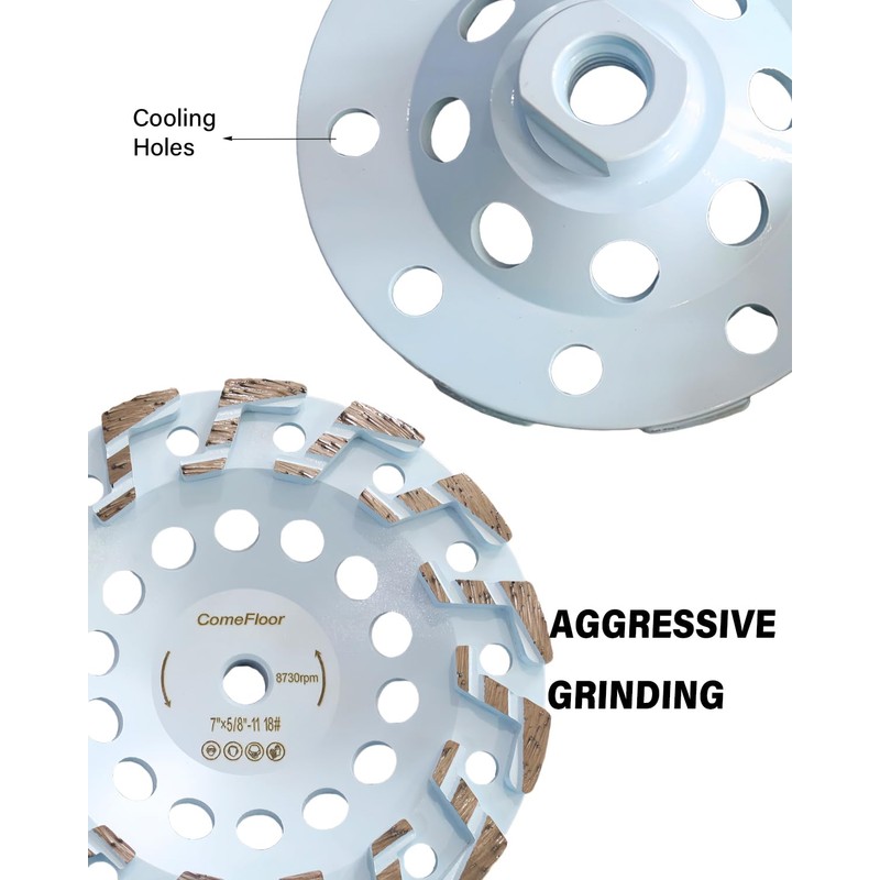 7 Inch Diamond Grinding Cup Wheel for Concrete & Masonry,