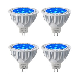JSVSAL MR16 LED Light Bulb Blue 5W Replace 50W Halogen Equivalent,Dimmable,Aluminum Casing 12V Low Voltage MR16 GU5.3 Spotlights 40 Deg for Indoor Outdoor Landscape Track Bulbs,4-Pack