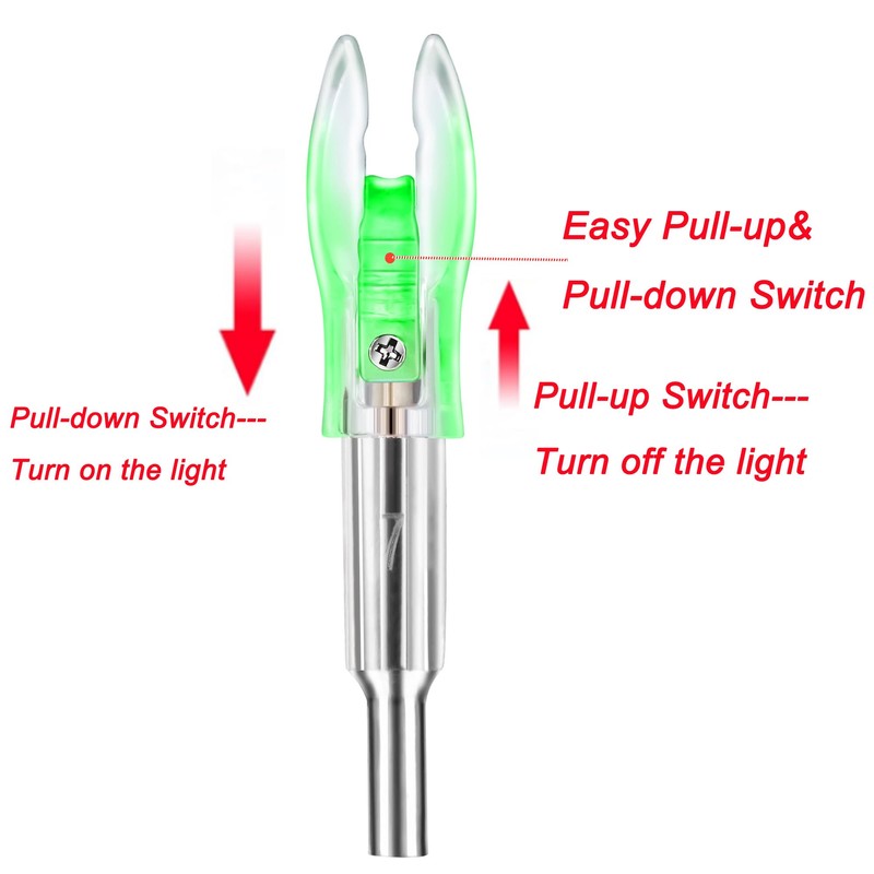 6PCS X Lighted Nocks for Arrows with .204 .233 .244