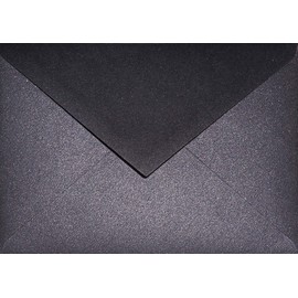 Netuno Pack of 25 Envelopes Nacre Black DIN C6 114 x 162 mm 120 g Aster Metallic Black Pearlescent Gloss Envelopes Black Elegant C6 Pearlescent Metallic Glossy Envelopes Black Envelope
