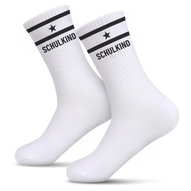 Scinzene Schulkind Socken 2025 Junge, Schulanfang Geschenk für Jungen Ideale Schultüte Füllung, Atmungsaktive Baumwoll Socken Schulkind mit Motiv, Sportlich Bequem für Schule und Alltag