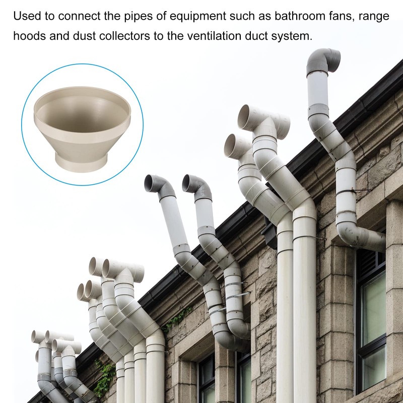 PATIKIL 8" (200mm) to 4" (110mm) Duct Reducer Connector, Heating
