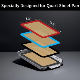 Small Silicone Baking Mats, Set of 4, Quarter Sheet Size, Non Stick, BPA Free, 1/4 Baking Sheet Pan Liner for Cookies, Macaron, Bread, Pastry, Toaster (Multi Colors)