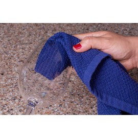 Living Fashions 8 Pack Dish Towels - Absorbent Weave Pattern - Terry Kitchen Dishcloths - 100% Ring Spun Cotton - Size 12" x 12"