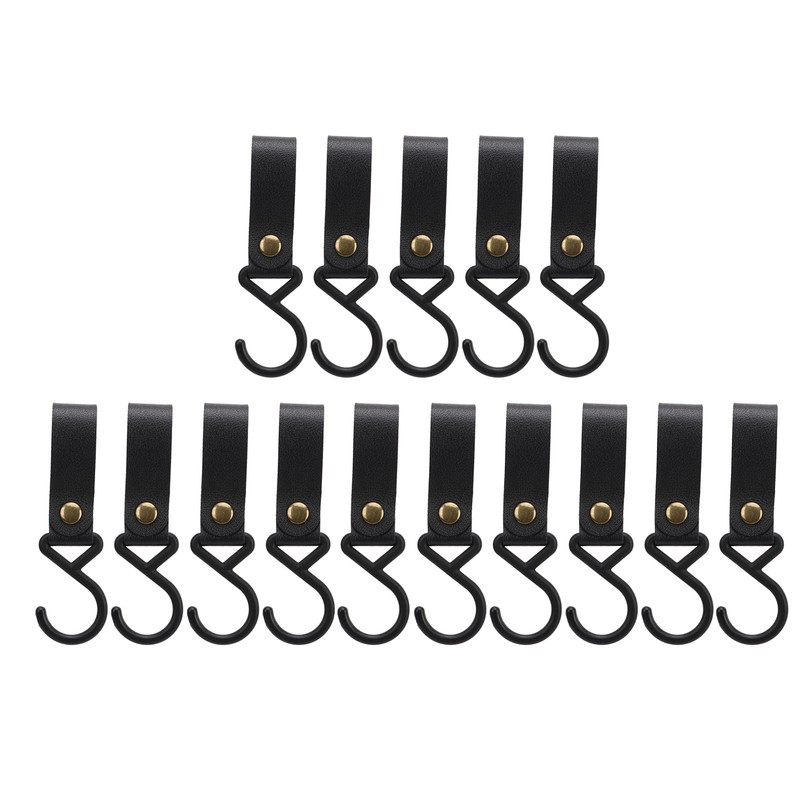 15Pcs Leather S Hooks High Strength Multifunctional Portable S Hangers