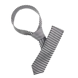 Allegra K Men's Stripe Classic Self-Tied Necktie Skinny Tie Slim Ties for Business Casual One Size Black White