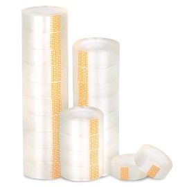 MERCURY TEXTIL - Clear Tape 18 x 35mm Ideal for Office, Home and School (Pack of 24 Rolls)