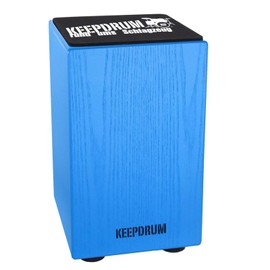 keepdrum DC1M BL Junior Cajon Drum Stool for Children in Blue + Seat Pad