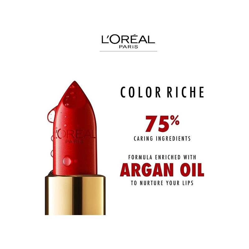L'Oréal Paris Color Riche Satin Smooth Lipstick, Moisturising Pure Pigment