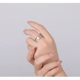 S925 Sterling Silver Adjustable Angel Wing Ring for Mom from Daughter or Son, Always My Mother Forever My Friend Theme Feather Ring, Mother's Day Gifts Jewelry