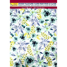 PELICAN INDUSTRIAL Magnetic Locker Wallpaper (Full Sheet Magnetic) - Flowers - Pack of 3 Sheets - v6c