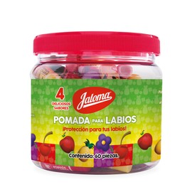 Jaloma Pomada Labial Varios Sabores Vitrolero, 60 Piezas, Pack of 1