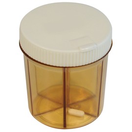 6 Section Pill Dispenser Tablet Box Organiser, Rotating top and Flip Up Lid Transparent Design Specifically Designed for Larger Tablets and Vitamins Medication Management Weakened Grip Friendly