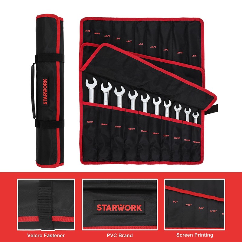 STARWORK TRUE MECHANIC™ 20 Pc. Reversible Ratcheting Combination Wrench Set,