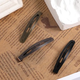 KFHENSOMR Metal Snap Hair Clips 30 Pcs Snap Barrettes for Women 2.4" Oval Contour Hairs Clip Snaps Barrette Long Hair Clips Small Hairpin for Thick & Thin Fine Hairs Women Girls Men (Classic Color)