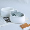 Sizikato Pure White Porcelain Sugar Packet Holder Tea Bag Bowl,