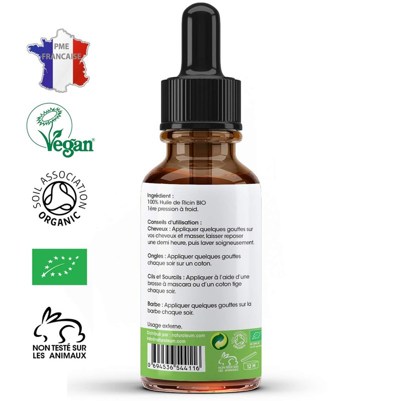Organic Castor Oil Cold Pressed Pure and Natural Care for