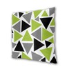 Art Fan-Design Cushion Cover Random Triangles Lime Green Gray Black