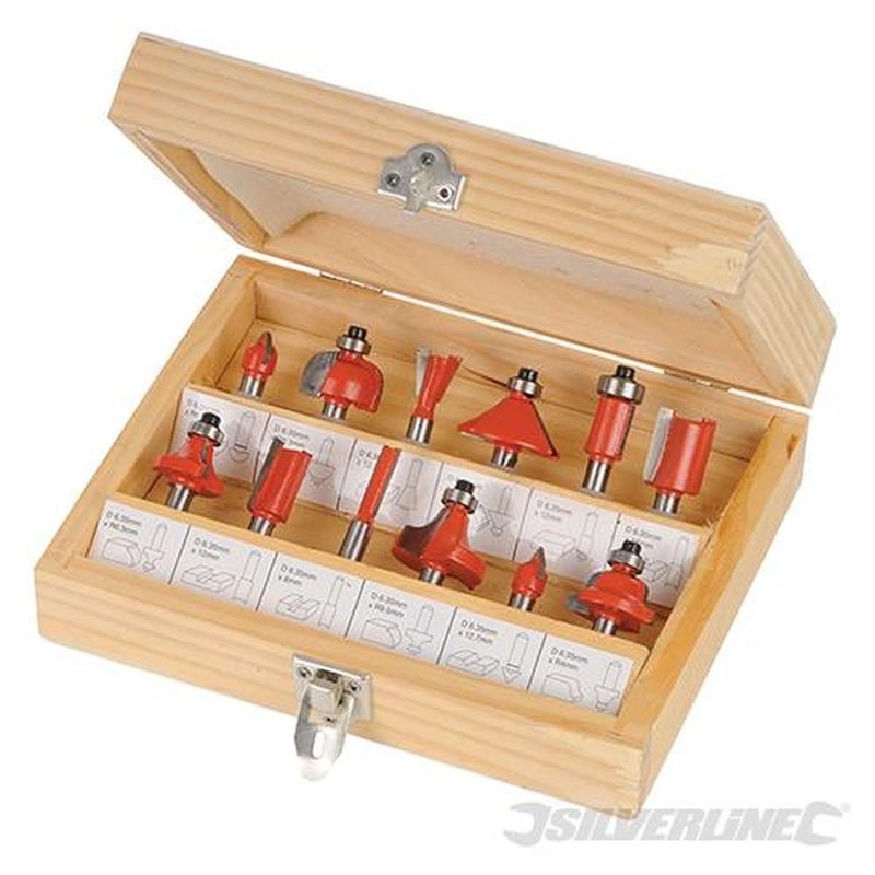 Silverline 251678 8 mm TCT Router Bit Set 12pce 8