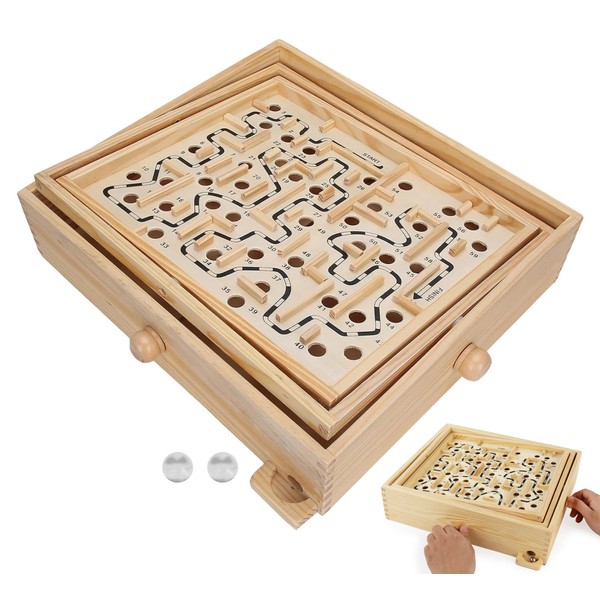 lvifloae Wooden Ball Games Brio Labyrinth Game Coordinated Developmen Wooden