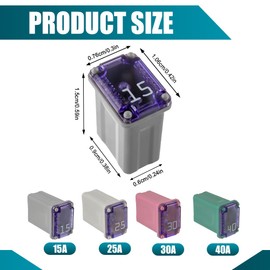 Lyxheth 10PCS 15 Amp Micro Cartridge Fuses, Auto Fuse, Automotive Low Profile Mini Box Shaped Fuse, Universal Cars Cartridge Fuses Automotive Kit Car Accessories Fit for Most Cars (15A)