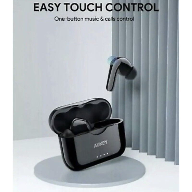 Aukey True Wireless Earbuds with Charging Case, Black (EP-T28) SEALED